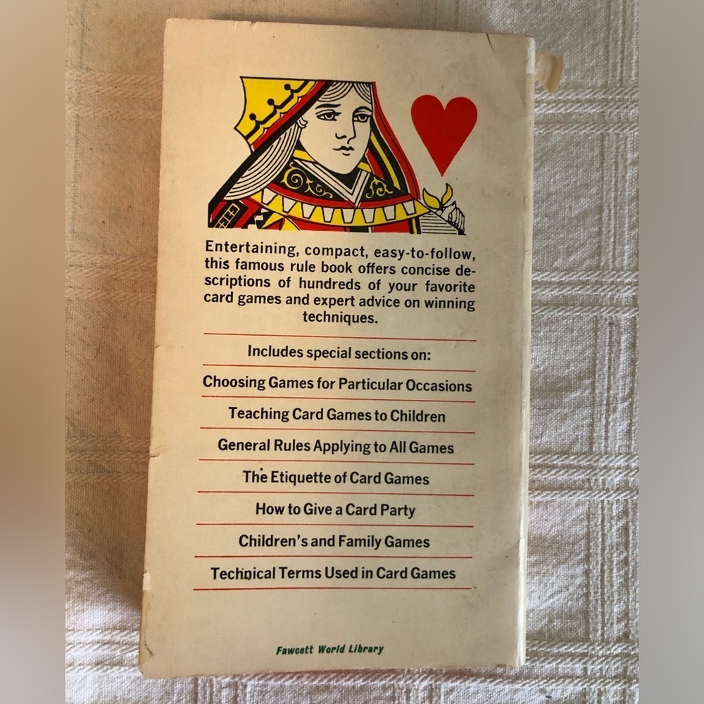 vtg soft cover book Official rules of card games Edited by Albert Moorehead - Picture 2 of 3